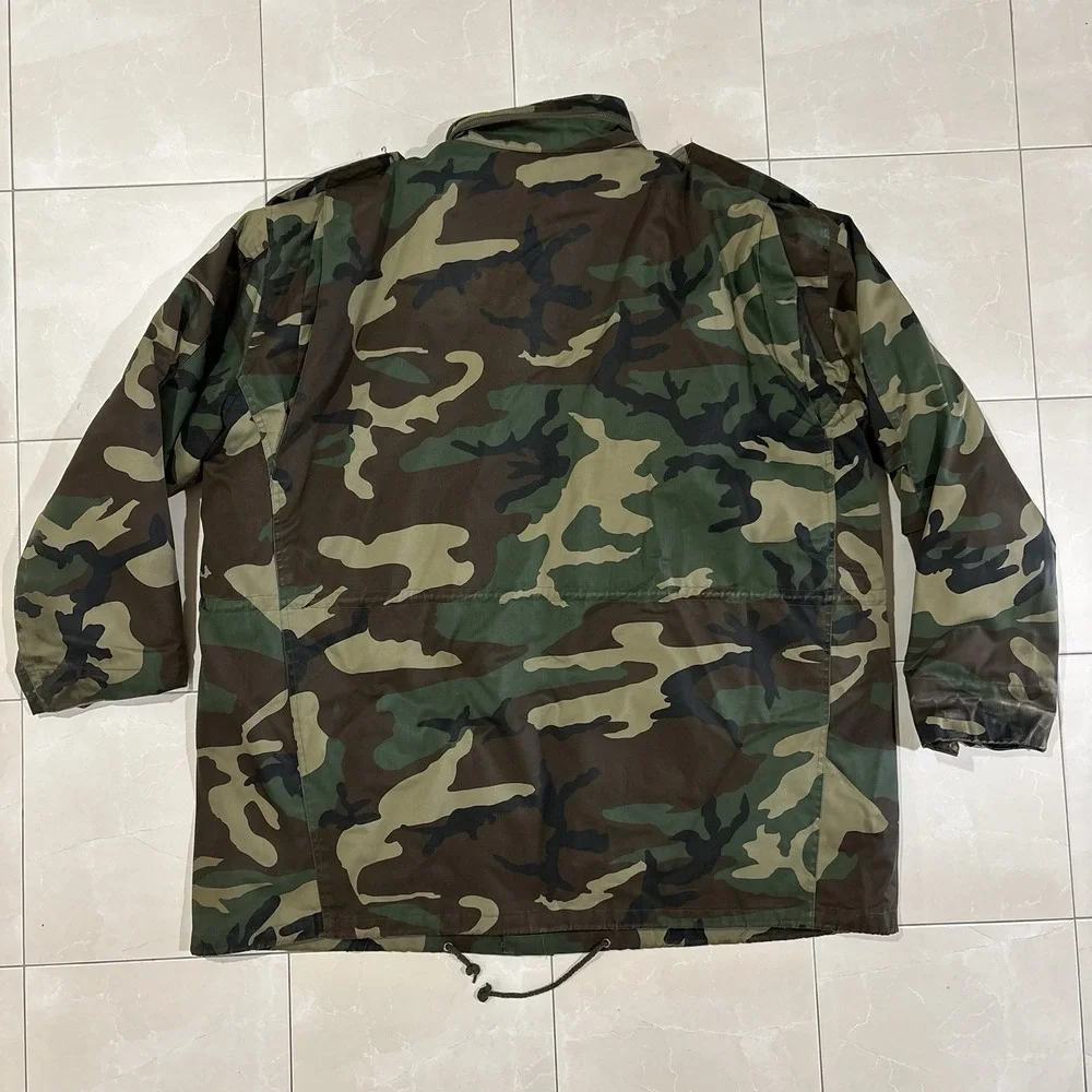 Vintage Military 2 In 1 Jacket Parka Heavy Camo Large Woobie Vest 90s Coat